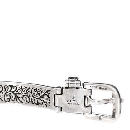 Gucci Sterling Silver Enamel Garden Feline Buckle Bracelet Blue 3 of 6