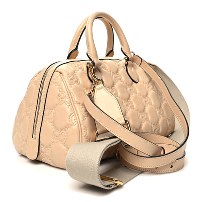 Gucci Calfskin GG Matelasse Medium Bowler Bag Naturale 3 of 10