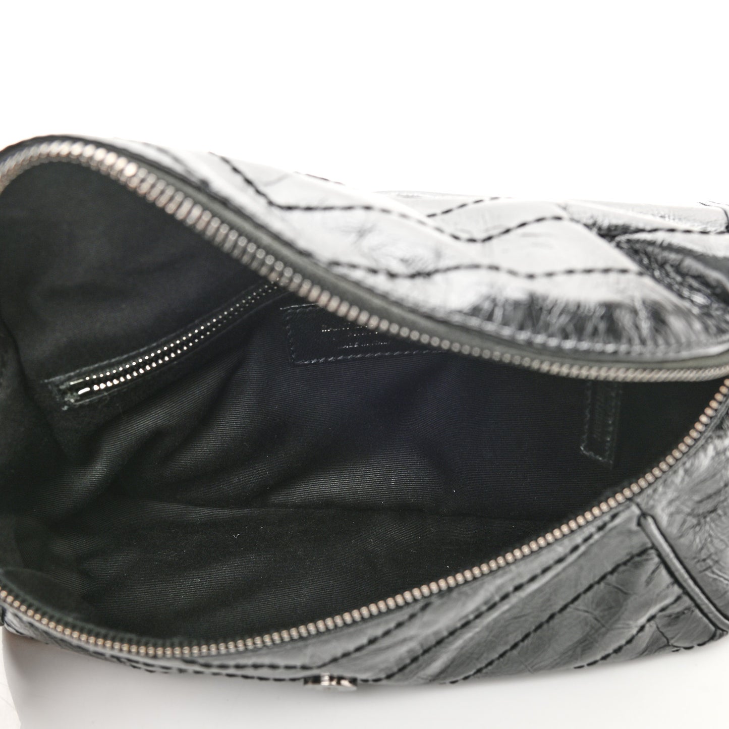 Crinkled Calfskin Matelasse Monogram Niki Body Bag Black