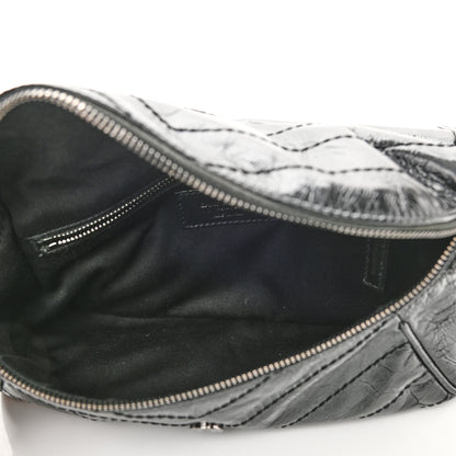 Saint Laurent Crinkled Calfskin Matelasse Monogram Niki Body Bag Black 5 of 11