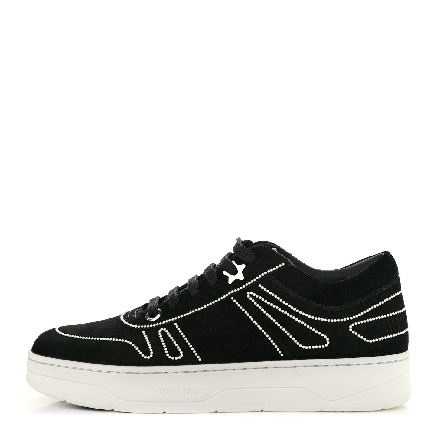 Suede Pearl Embellished Hawaii Low-Top Sneakers 39.5 Black