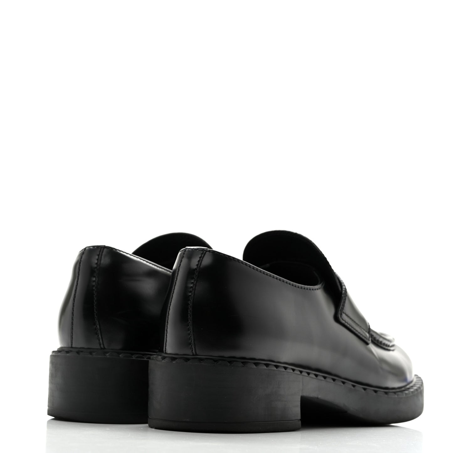 Spazzolato Metal Triangle Logo 50mm Loafers 39 Black