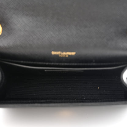 Saint Laurent Grain De Poudre Small Monogram Kate Satchel Black 5 of 17