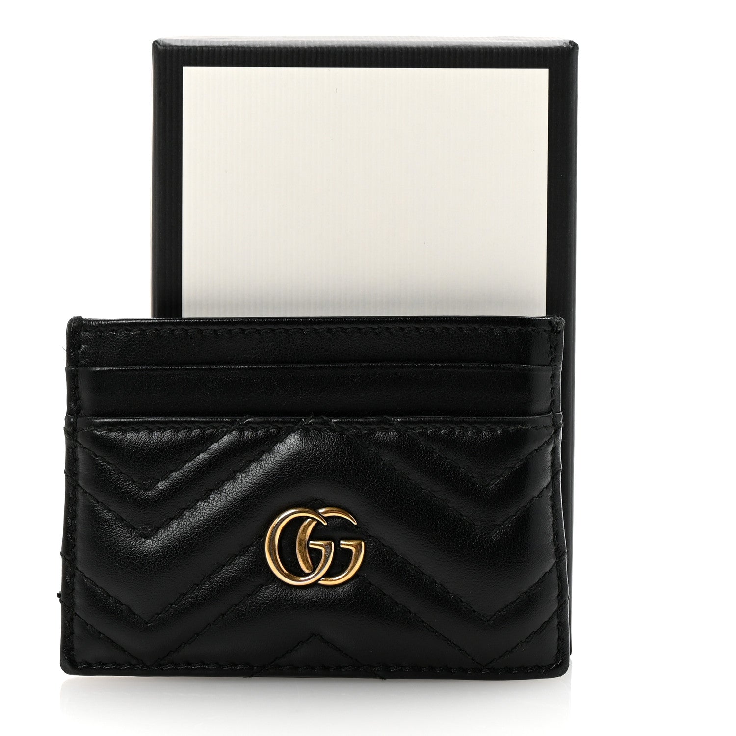 Gucci Calfskin Matelasse GG Marmont Card Holder Black 7 of 7