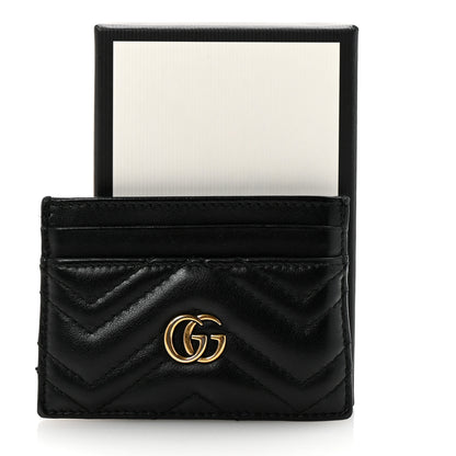 Gucci Calfskin Matelasse GG Marmont Card Holder Black 7 of 7