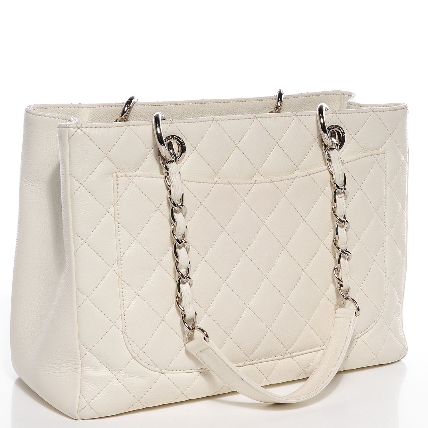Chanel Caviar Quilted Grand Shopping Tote GST White 3 of 7
