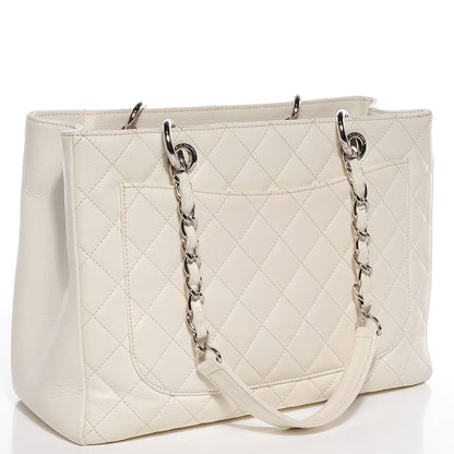 Chanel Caviar Quilted Grand Shopping Tote GST White 3 of 7