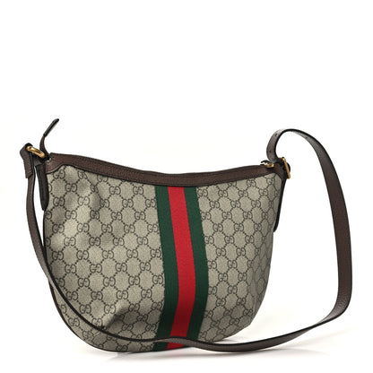 Gucci GG Supreme Monogram Web Small Ophidia Half Moon Hobo Brown 3 of 11