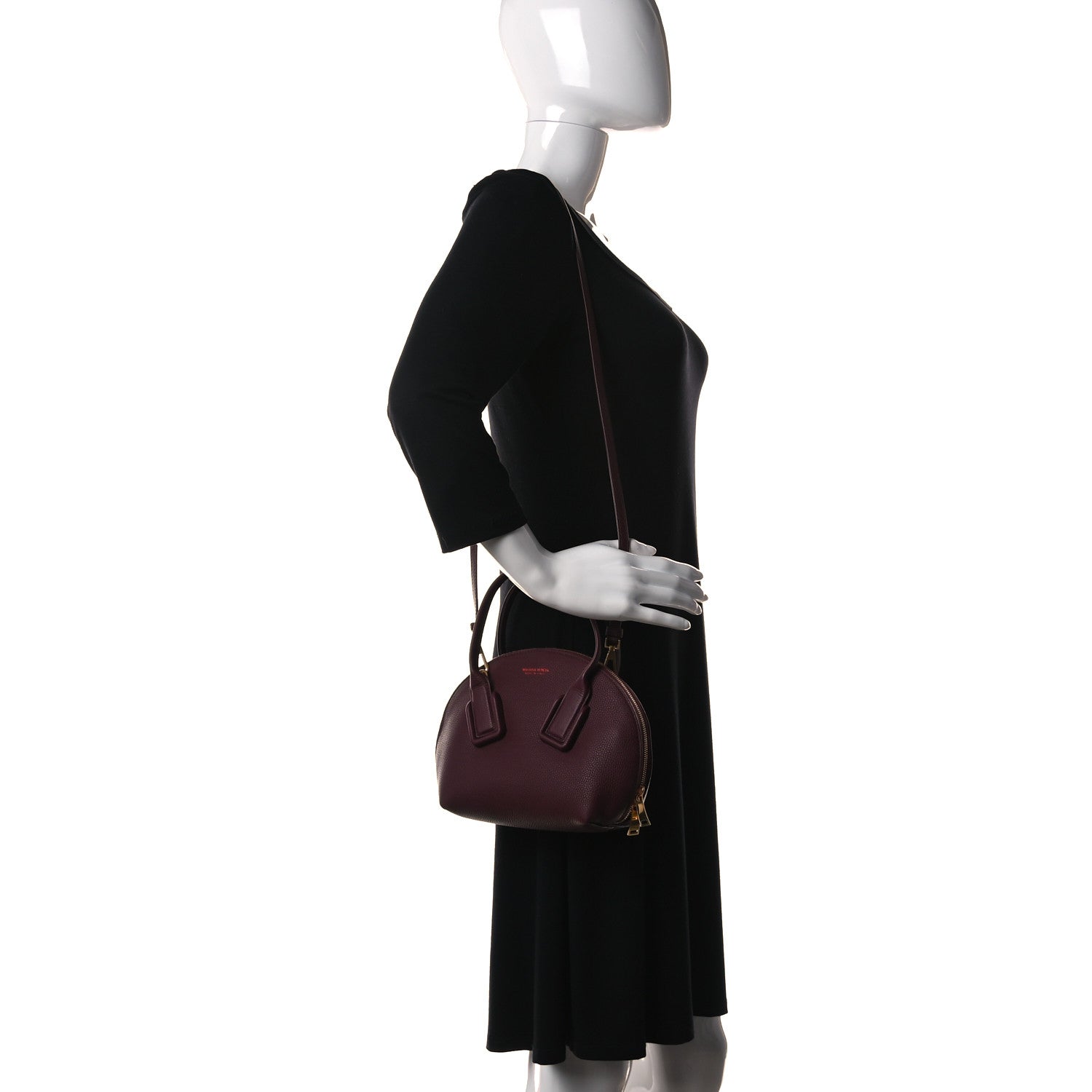Bottega Veneta Grained Calfskin Swoop Bordeaux 2 of 11