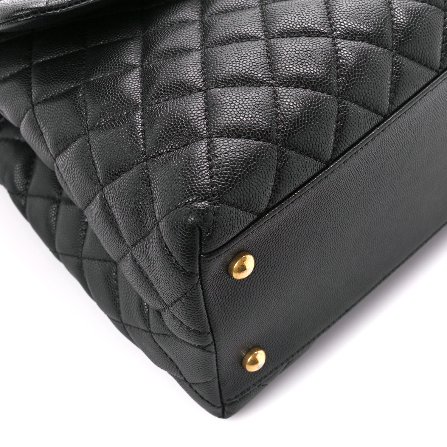 Chanel Caviar Lizard Quilted Medium Coco Handle Flap Black 10 of 12