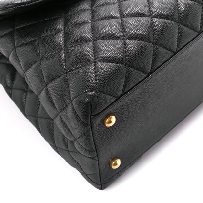 Chanel Caviar Lizard Quilted Medium Coco Handle Flap Black 10 of 12