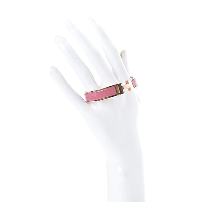 Hermes Enamel Narrow Clic Clac H Bracelet PM Rose Velours 2 of 6