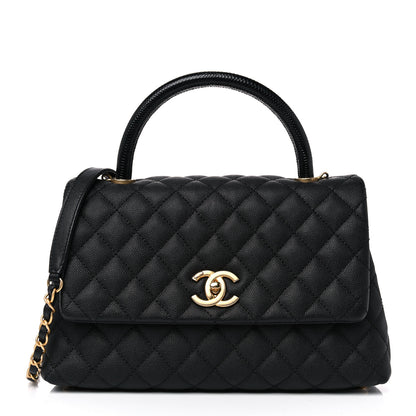 Chanel Caviar Lizard Quilted Small Coco Handle Flap Black 1 of 10
