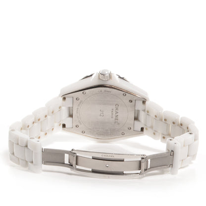 Chanel Stainless Steel Ceramic Diamond Pave Bezel 42mm J12 Automatic Watch White 4 of 6