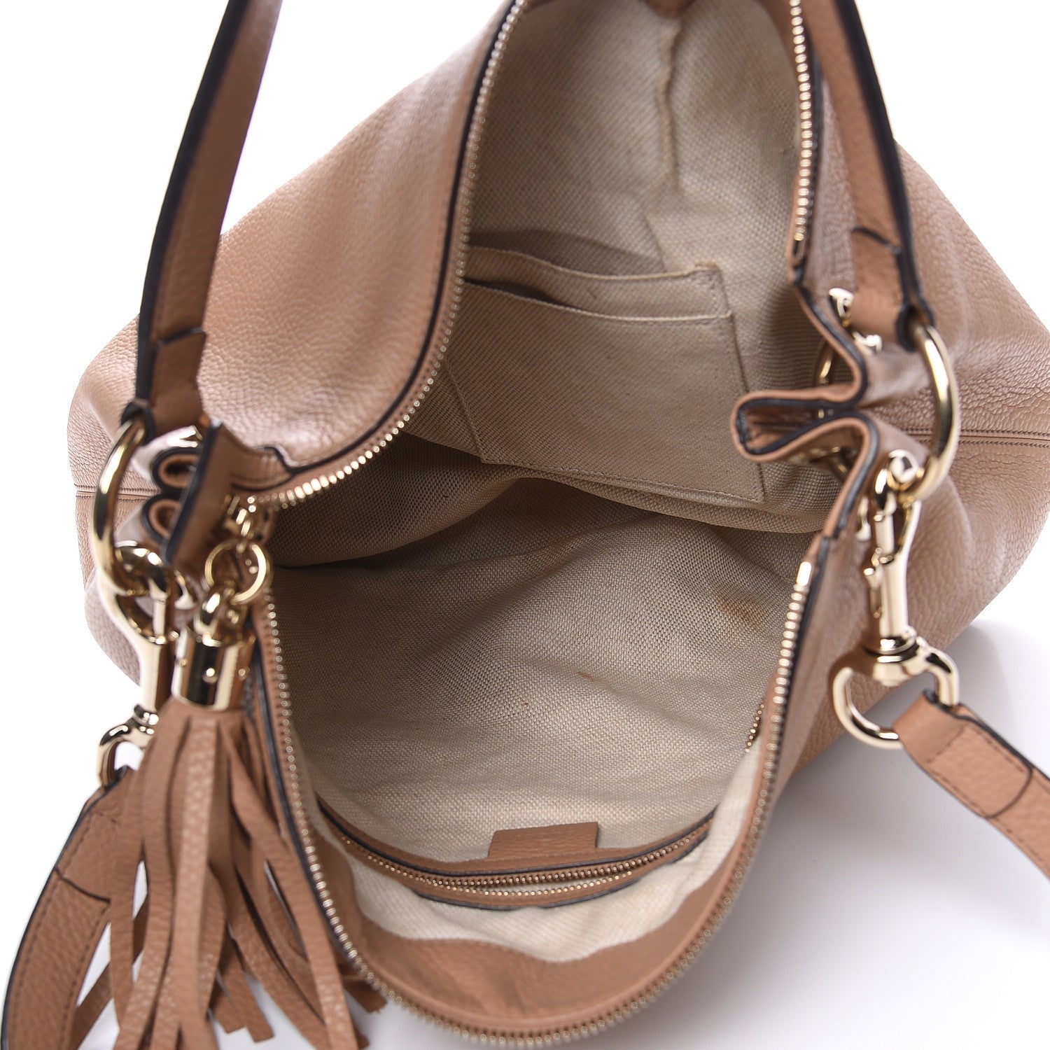 Gucci Pebbled Calfskin Large Soho Hobo Camelia 5 of 21