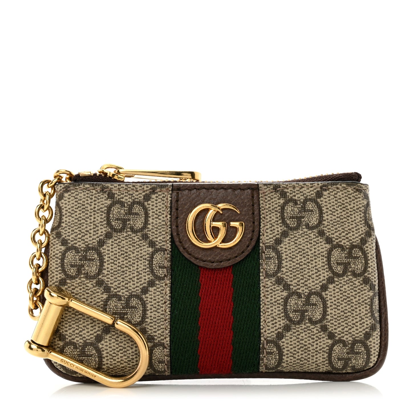 GG Supreme Monogram Web Ophidia Key Case Beige New Acero