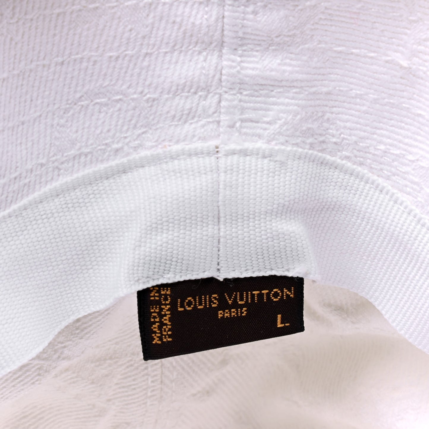 Monogram Denim Fringe Bucket Hat L White