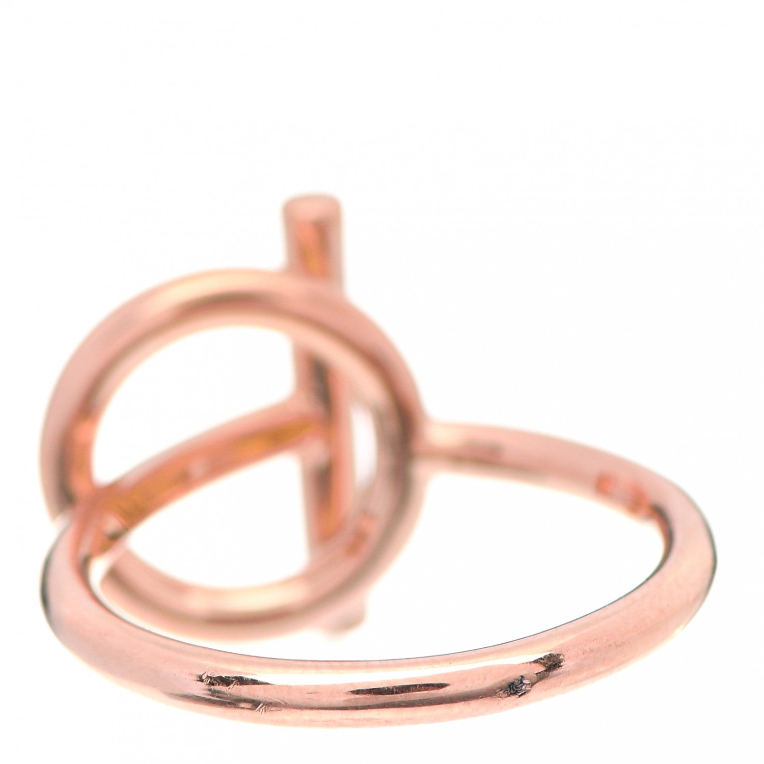 Hermes 18K Rose Gold Diamond PM Echappee Ring 51 5.75 3 of 5