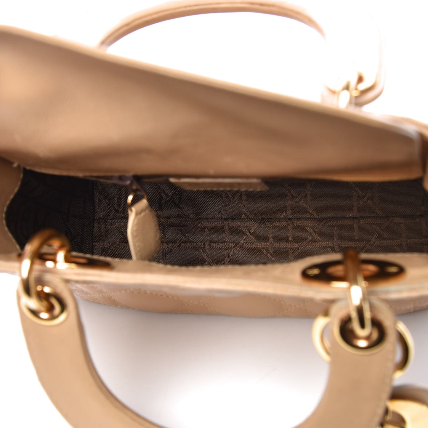 Lambskin Cannage Mini Lady Dior Beige