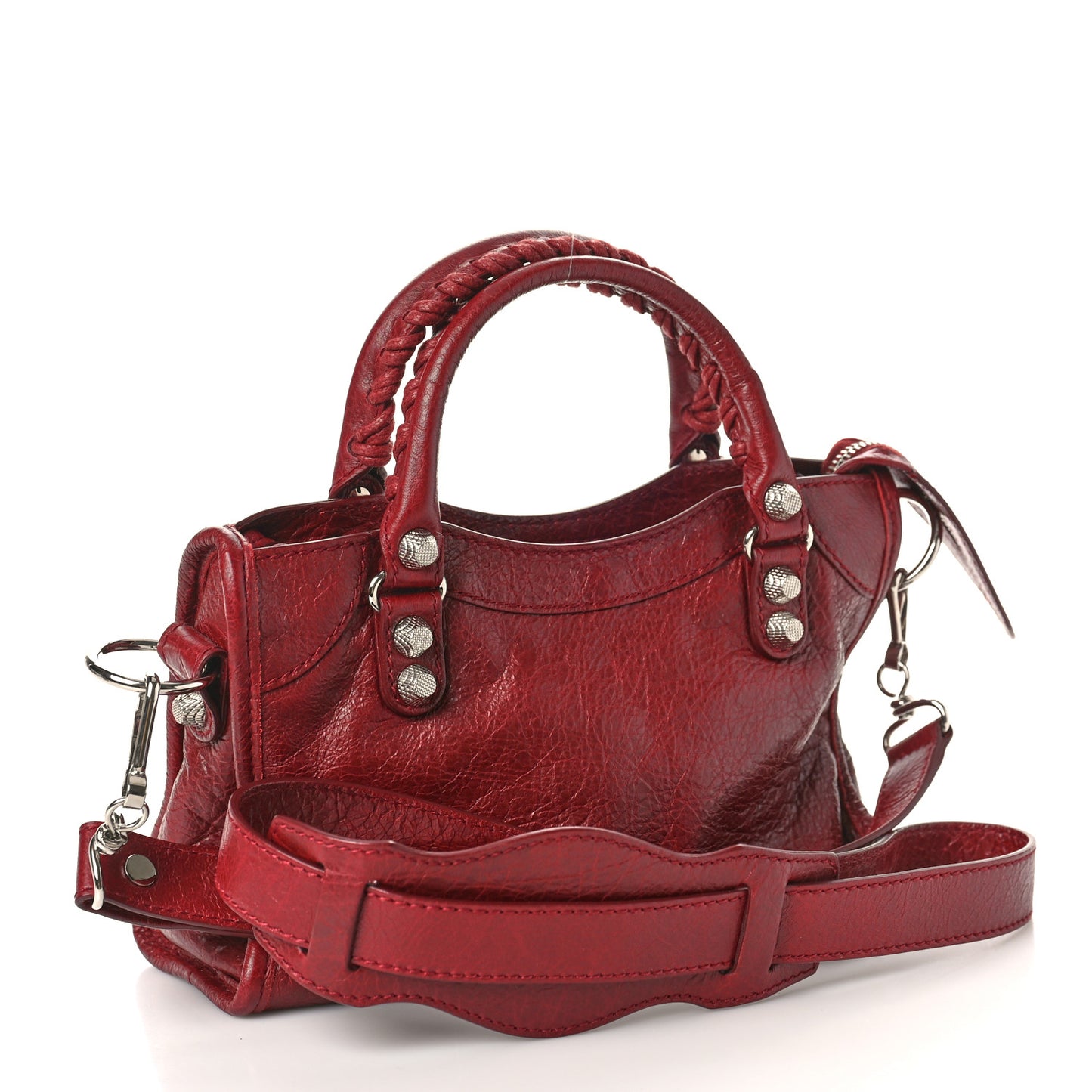 Agneau Giant 12 Silver Hardware Mini City Rouge Cerise