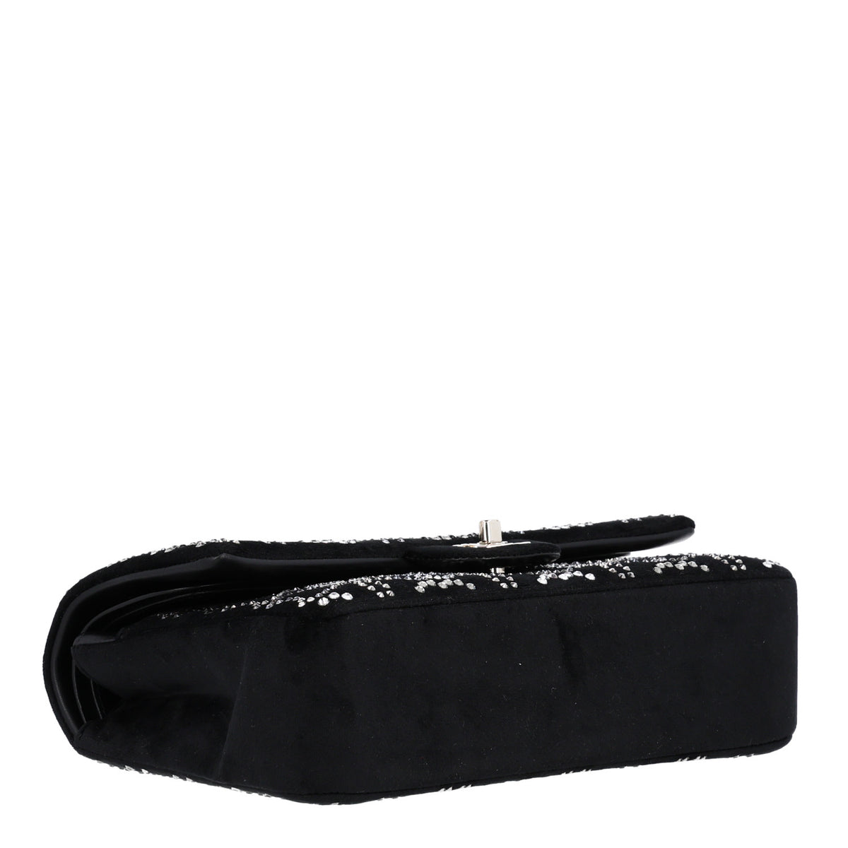 Velvet Crystal Medium Double Flap Black