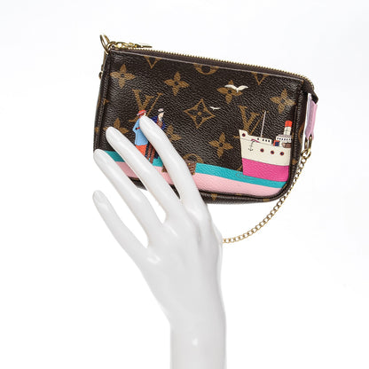 Louis Vuitton Monogram 2016 Christmas Animation Mini Pochette Accessories Rose Ballerine 2 of 6