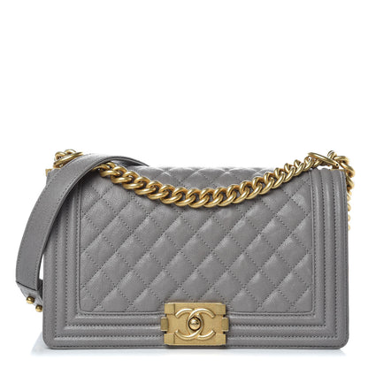 Chanel Caviar Quilted Medium Boy Flap Grey 1 of 13