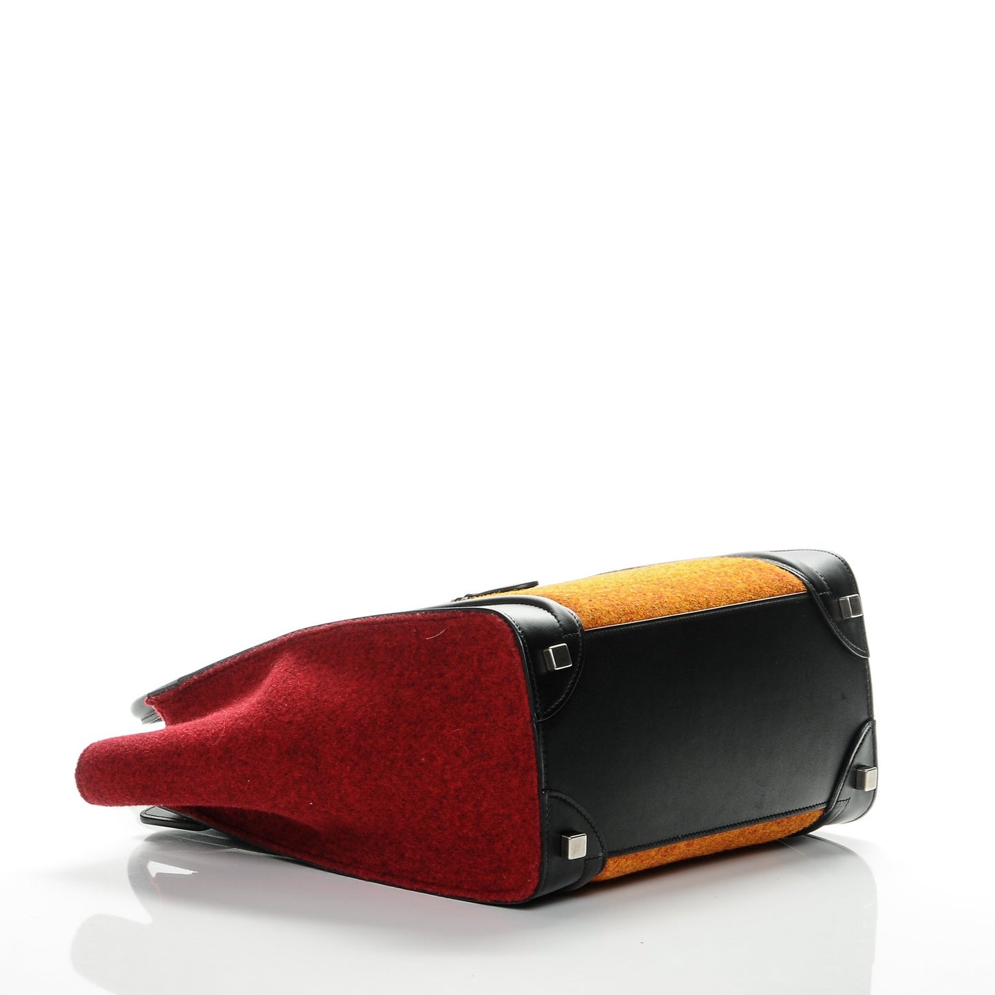 Felt Smooth Calfskin Micro Tri-Color Luggage Orange