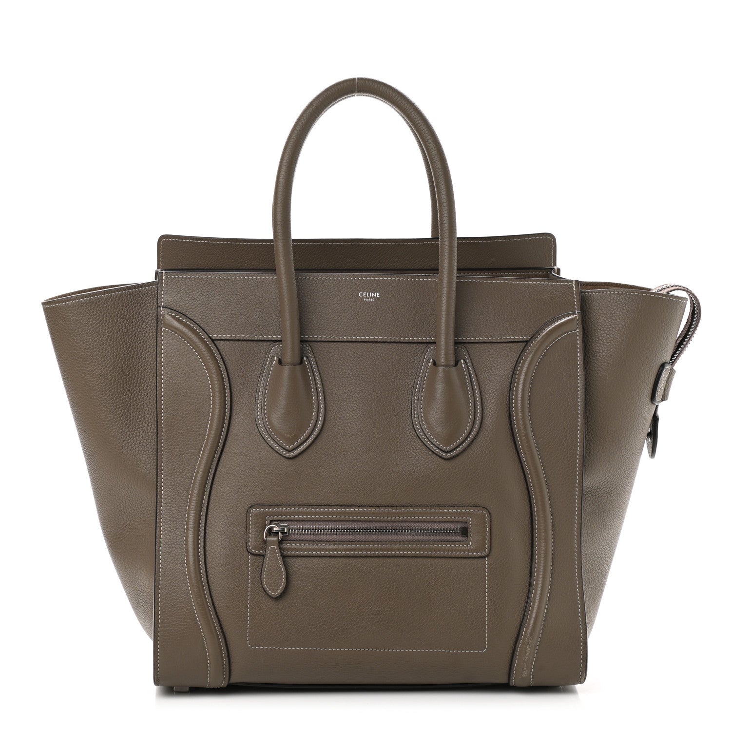 Celine Drummed Calfskin Mini Luggage Souris 1 of 12