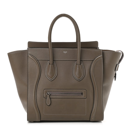Celine Drummed Calfskin Mini Luggage Souris 1 of 12