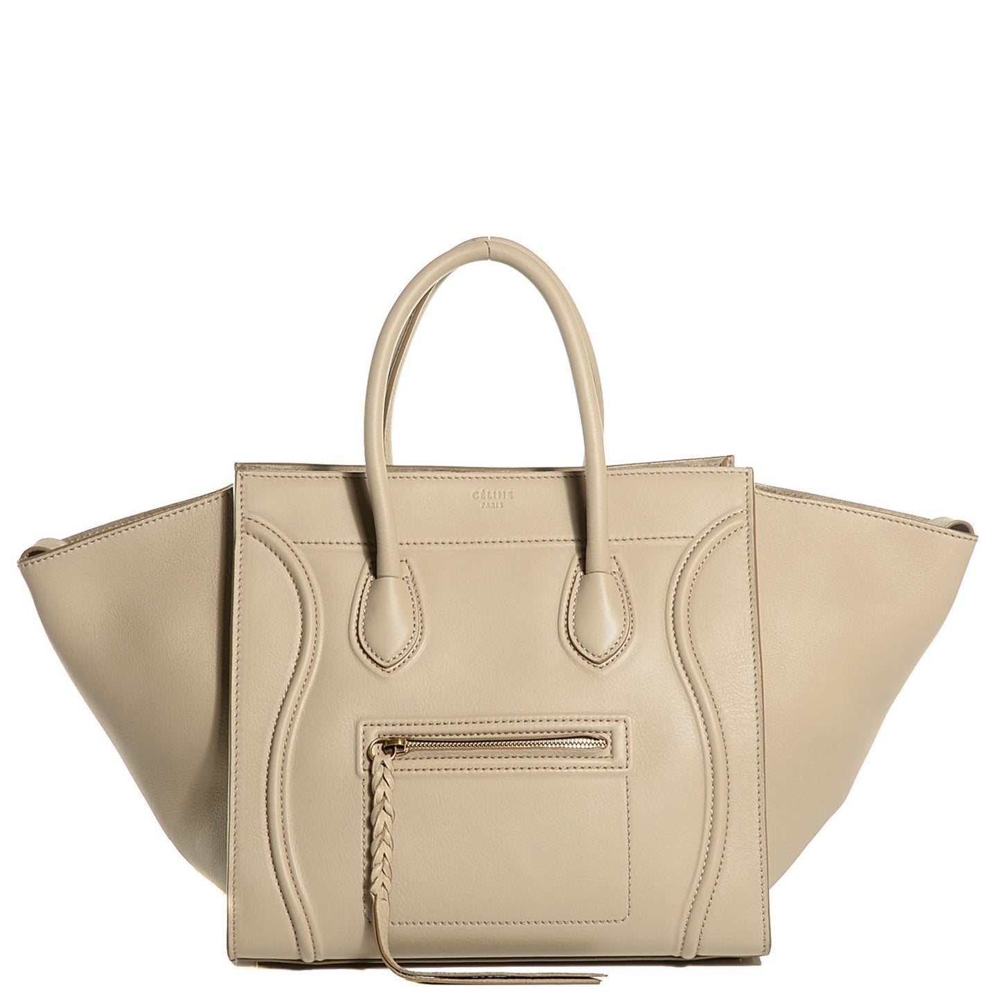 Supple Calfskin Medium Phantom Luggage Beige