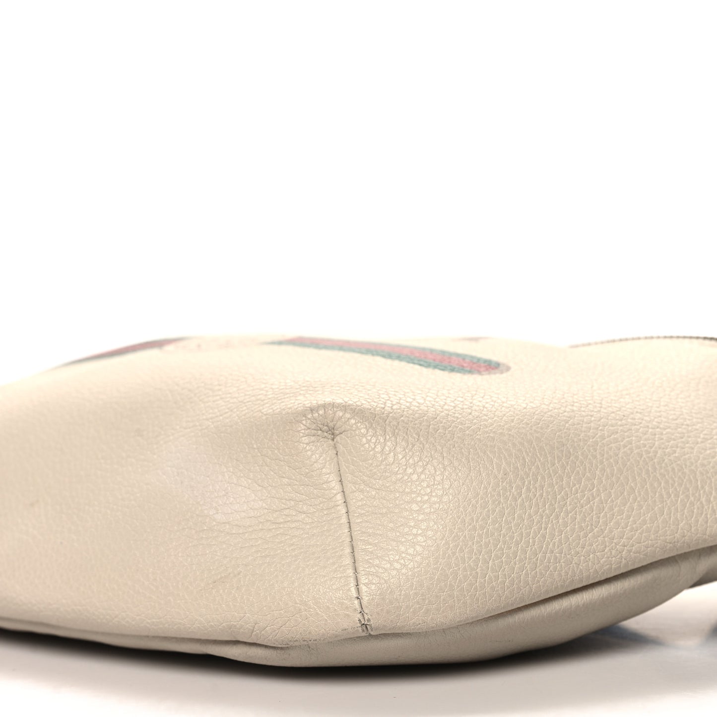 Grained Calfskin Logo Belt Bag White