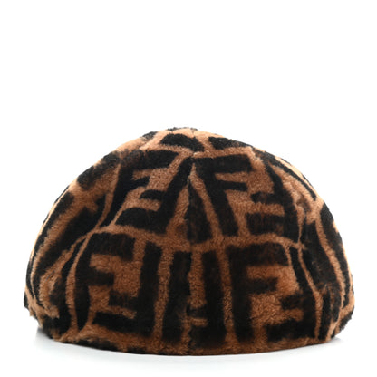 Fendi Shearling Macro FF 1974 Cap Tobacco 6 of 9