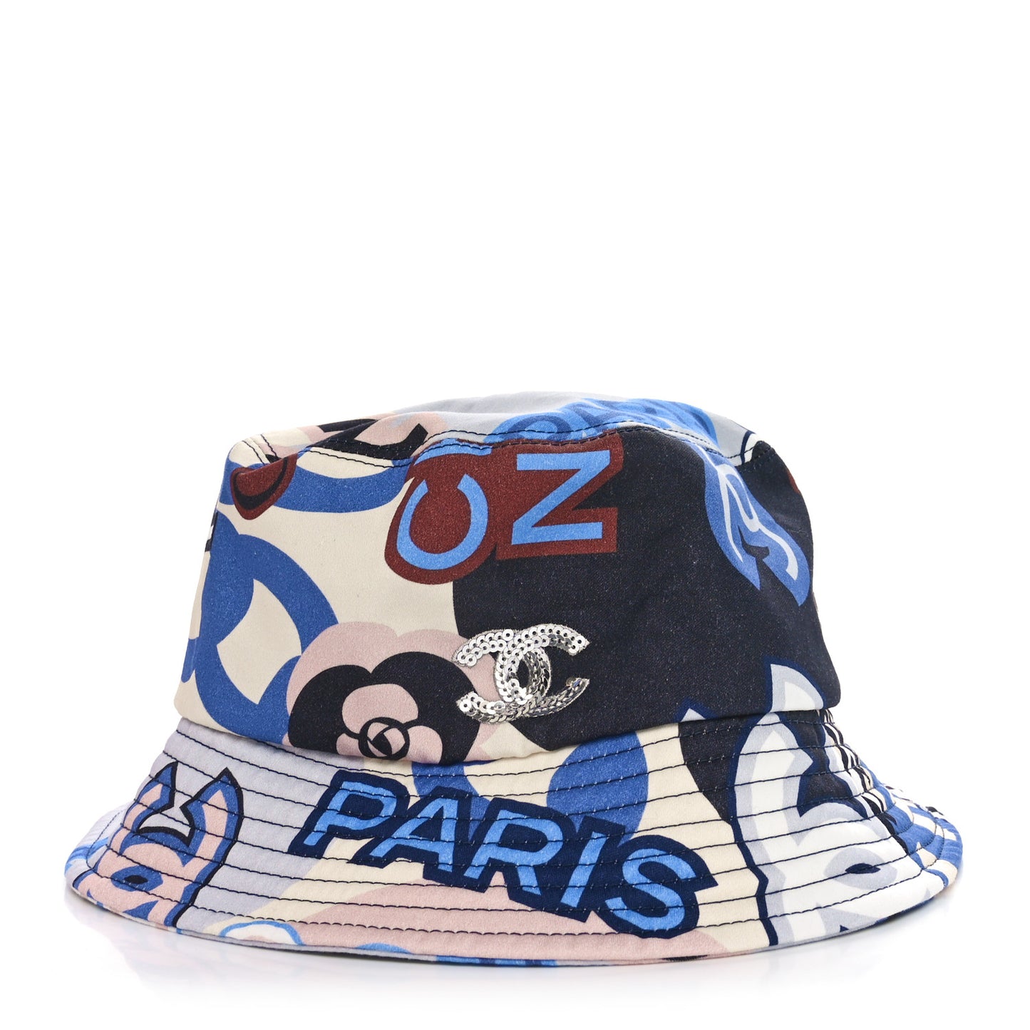 Cotton Sequin CC Cloche Bucket Hat L Navy Blue Black Beige