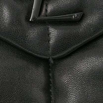 Saint Laurent Lambskin Quilted Monogram Monochrome Medium Loulou Puffer Chain Satchel Black 12 of 12