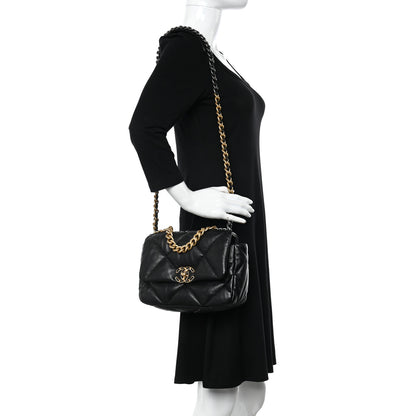 Chanel Lambskin Quilted Medium Chanel 19 Flap Black 2 of 11