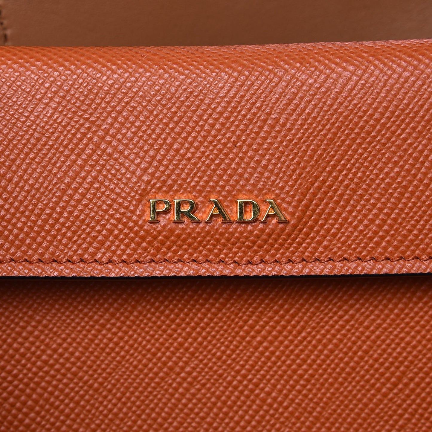 Saffiano Cuir Medium Double Bag Papaya
