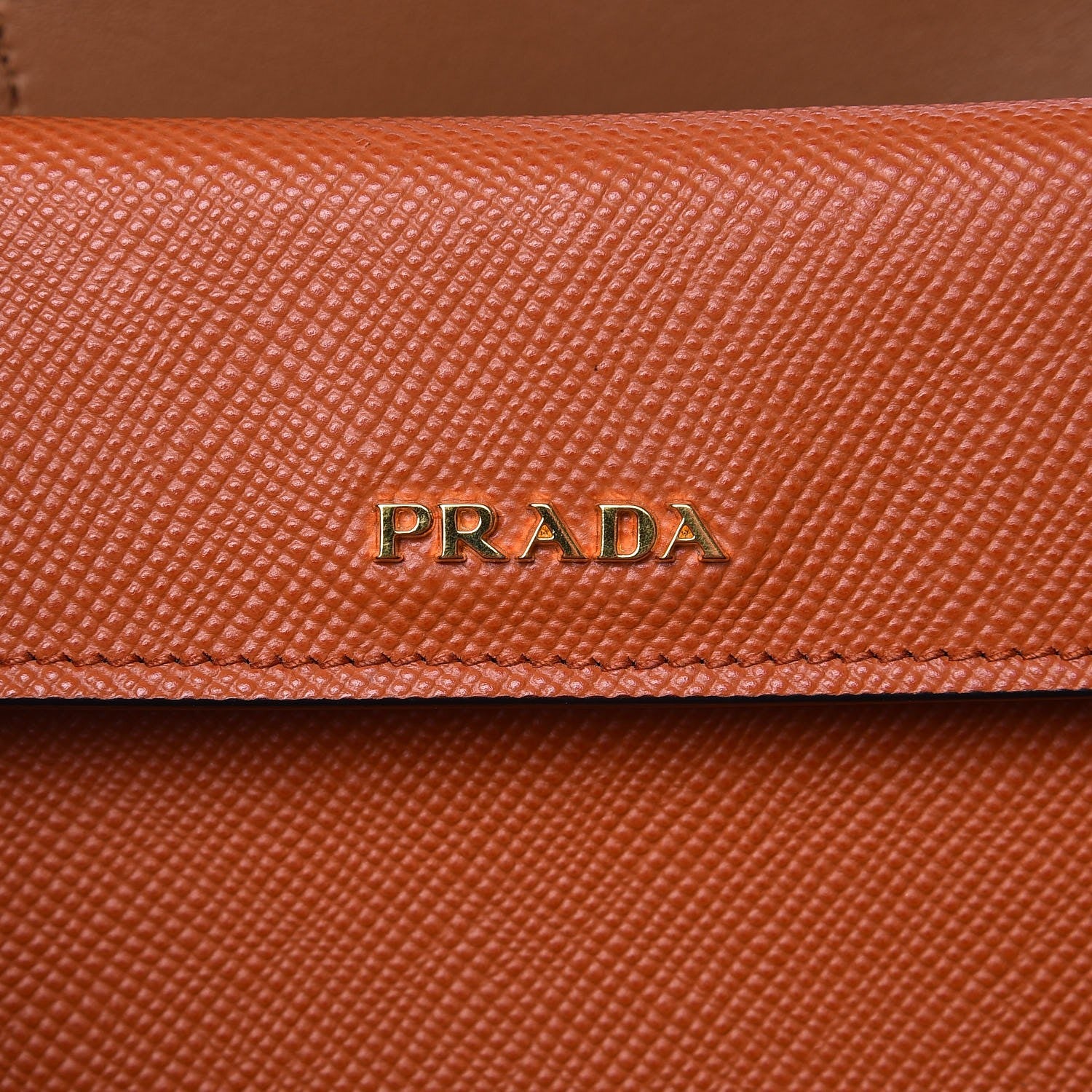 Prada Saffiano Cuir Medium Double Bag Papaya 6 of 10