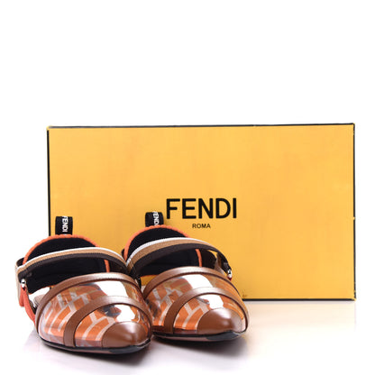 Fendi PVC Calfskin FF Colibri Slingback Ballerina Flats 39 Aranciata Cuoio 10 of 10