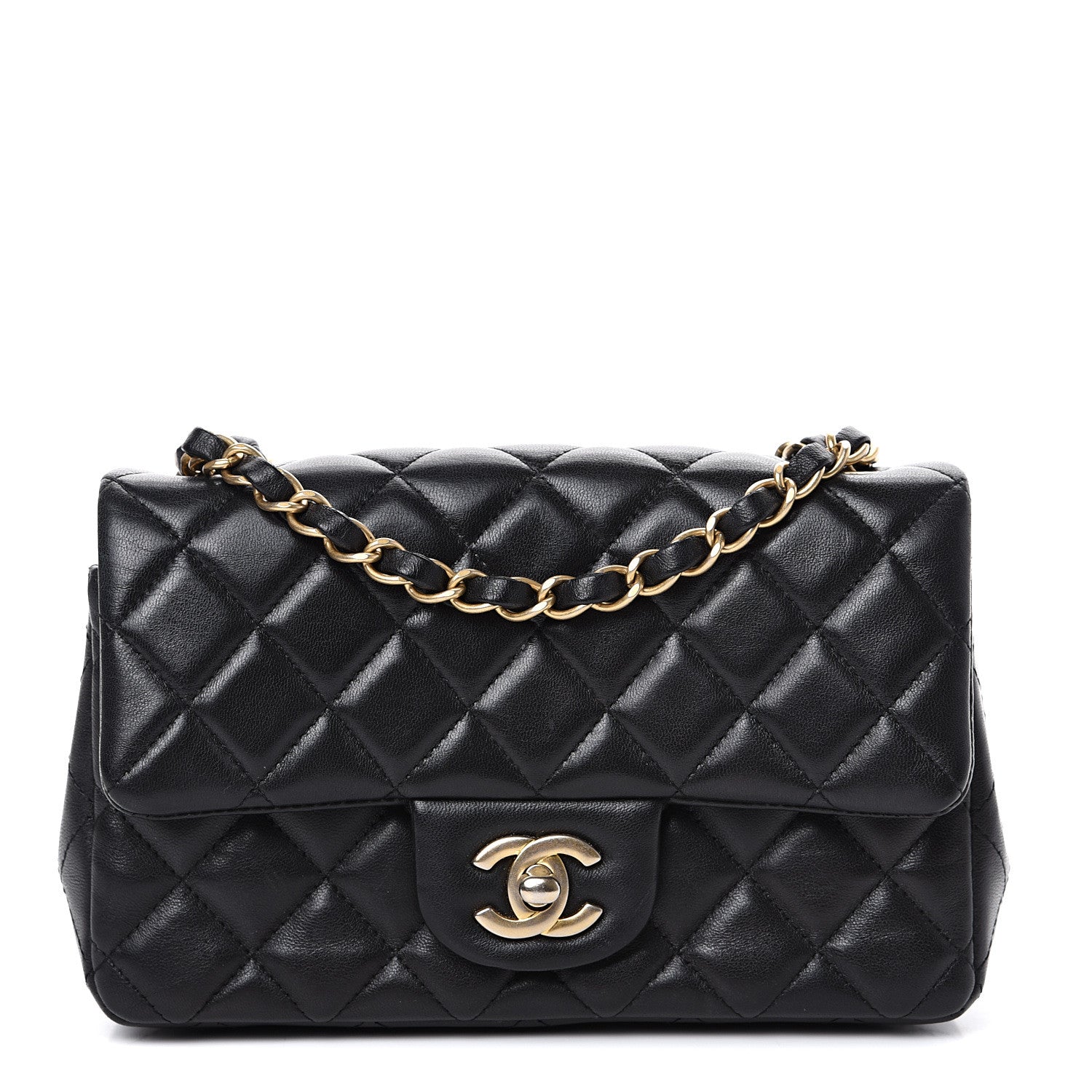 Chanel Lambskin Quilted Mini Rectangular Flap Black 1 of 13