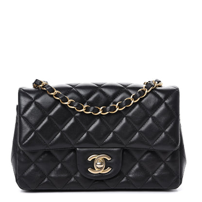 Chanel Lambskin Quilted Mini Rectangular Flap Black 1 of 13