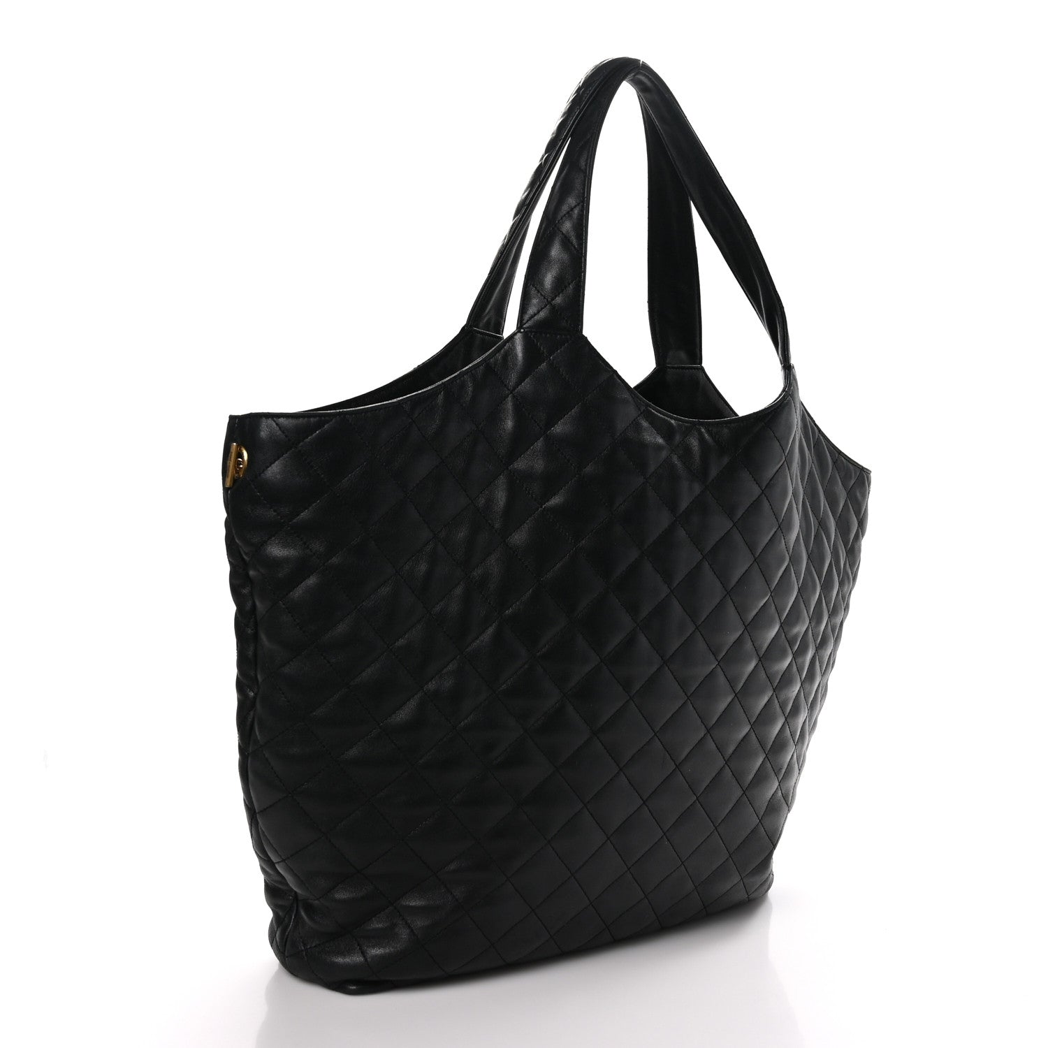 Saint Laurent SAINT LAURENT Lambskin Quilted Maxi Icare Shopping Tote Black 4 of 11