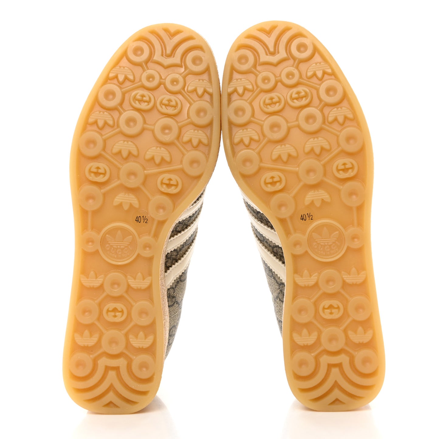 X ADIDAS GG Supreme Monogram Gazelle Wedge Sneakers 40.5 Beige Ebony Off White New Shamarock