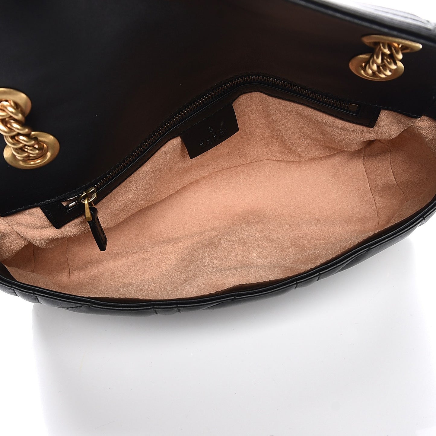 Calfskin Matelasse Studded Small Pearly GG Marmont Shoulder Bag Black