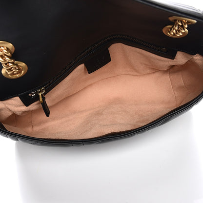 Gucci Calfskin Matelasse Studded Small Pearly GG Marmont Shoulder Bag Black 5 of 7