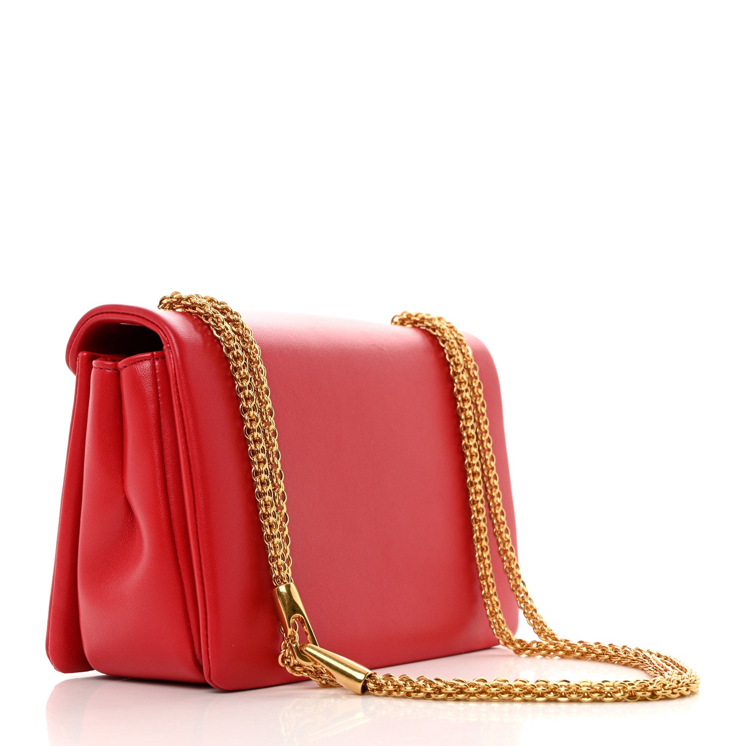 Valentino Garavani Nappa One Stud Chain Clutch Rouge Pur 2 of 10