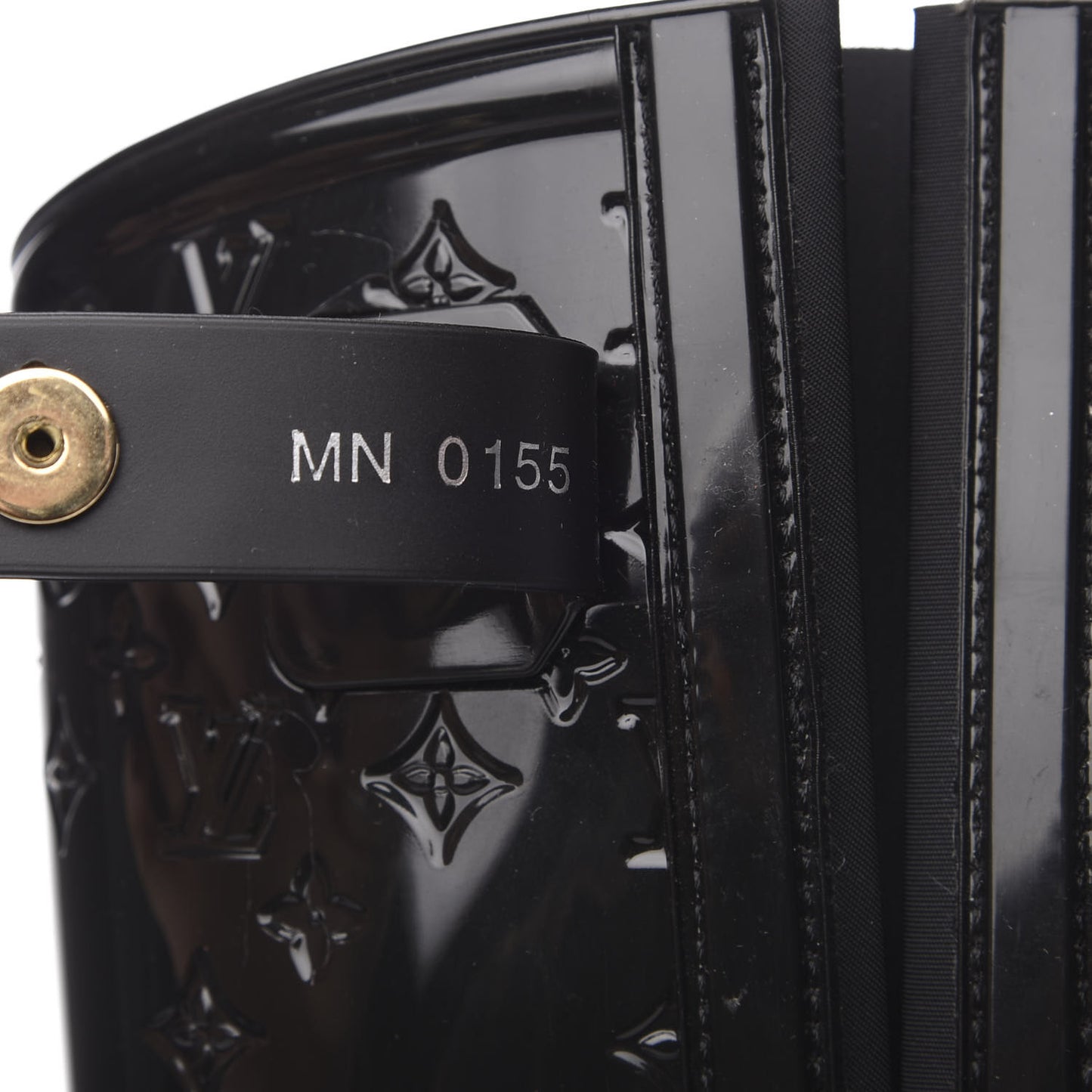 Rubber Embossed Monogram Drops High Rain Boots 39 Black