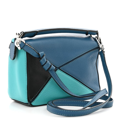 Loewe Calfskin Mini Puzzle Bag Dark Lagoon Black 3 of 10