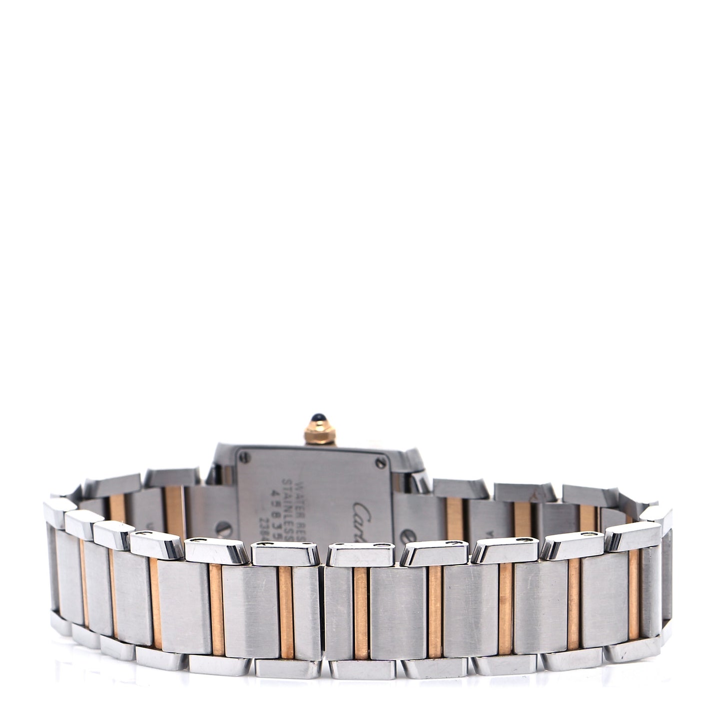 Stainless Steel 18K Pink Gold Mother of Pearl 20mm Tank Francaise Quartz Watch