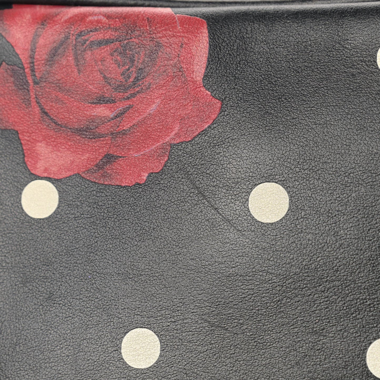 Calfskin Rose Print Monogram Lou Camera Bag Black